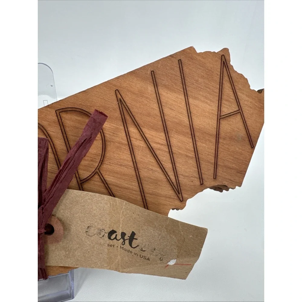 Zootility Coaster Set 4 California Made USA NEW Laser Cut Birchwood‎